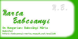 marta babcsanyi business card